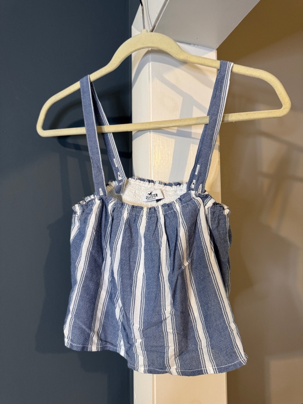 Hollister Blue & White Striped Tank crop top